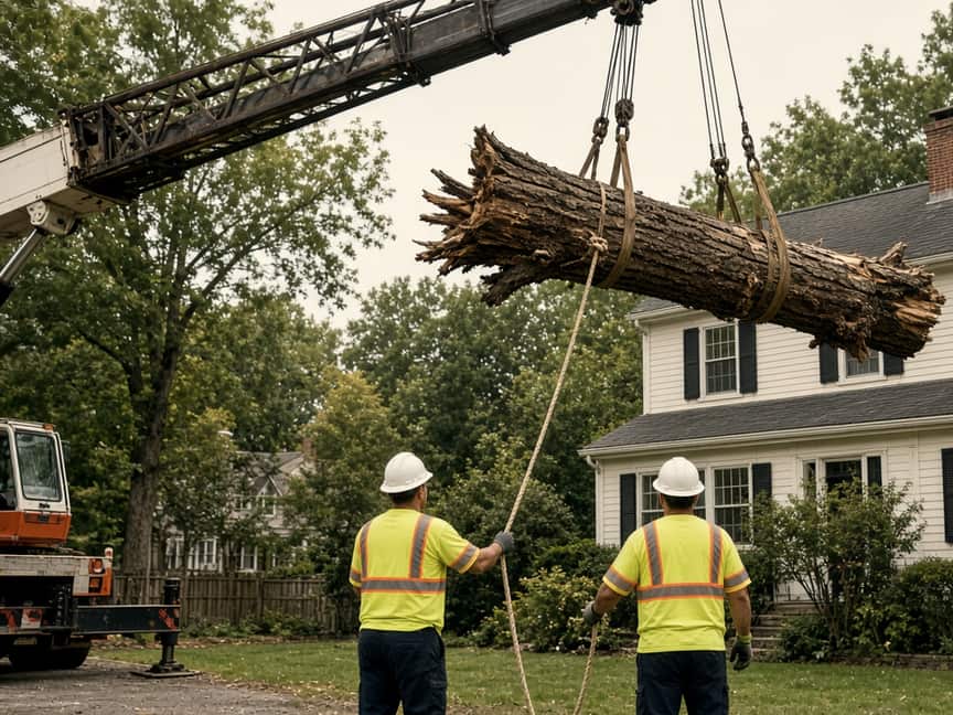 Crane pick over a house